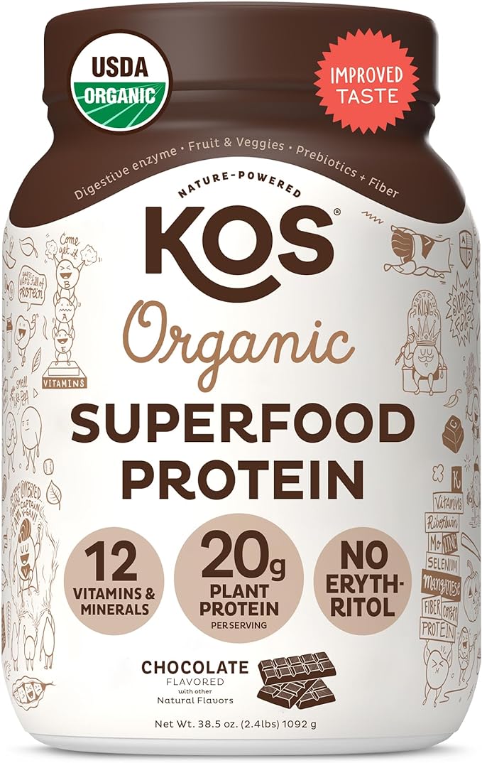 KOS Vegan Protein Powder Erythritol Free, Chocolate